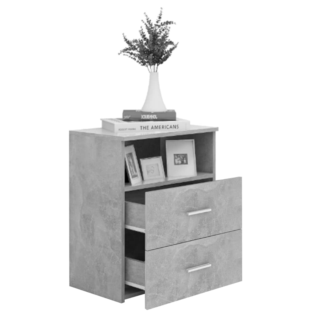 Mesas de cabeceira 2 pcs 50x32x60 cm cinzento-cimento