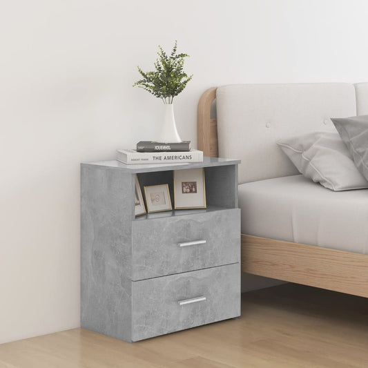 Bedside tables 2 pcs 50x32x60 cm cement grey