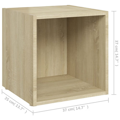 8 pcs conjunto móveis de TV derivados madeira carvalho sonoma