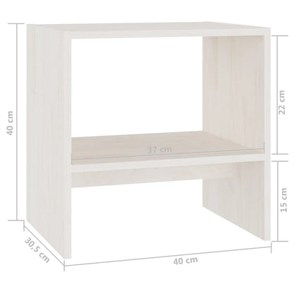 Bedside table 40x30.5x40 cm solid pine wood white