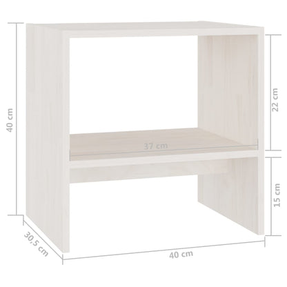 Bedside tables 2 pcs 40x30.5x40 cm solid pine white