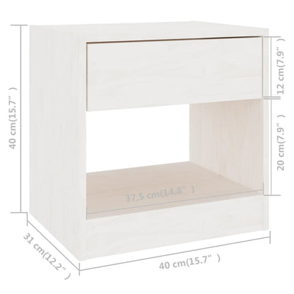Bedside table 40x31x40 cm solid pine white