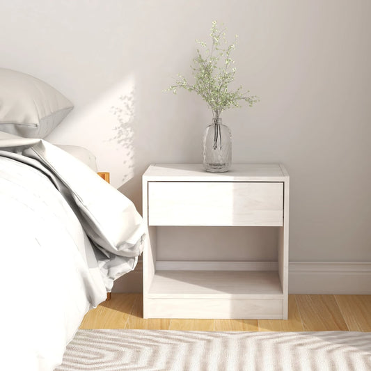 Bedside table 40x31x40 cm solid pine white