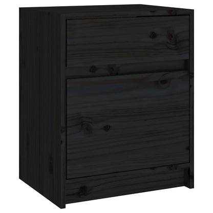 Bedside tables 2 pcs 40x31x50 cm solid pine black