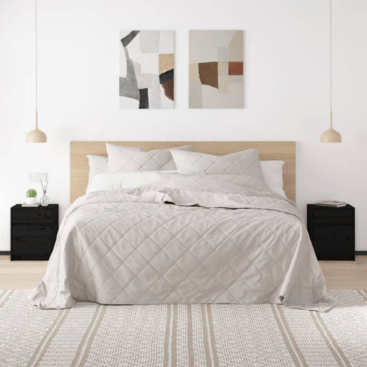 Bedside tables 2 pcs 40x31x50 cm solid pine black