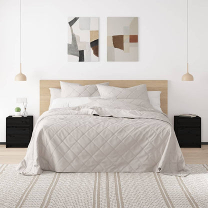 Bedside tables 2 pcs 40x31x50 cm solid pine black