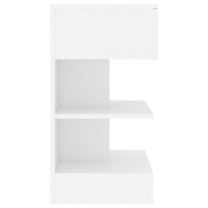Bedside table 40x35x65 cm white wood derivatives