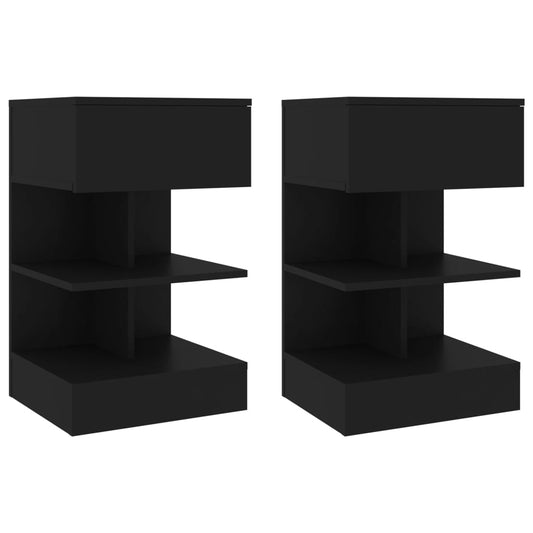 Bedside tables 2 pcs 40x35x65 cm black