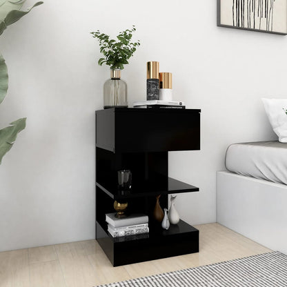 Bedside tables 2 pcs 40x35x65 cm black