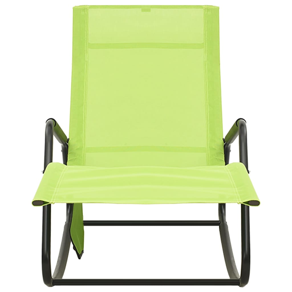 Espreguiçadeira aço e textilene verde