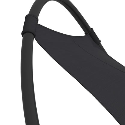 Rocking sun lounger with steel and black textilene wheels