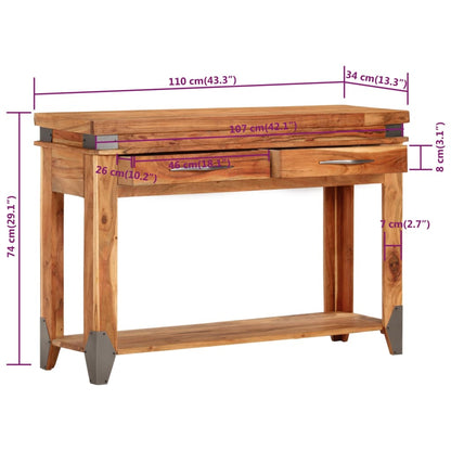 Console table 110x34x74 cm solid acacia wood
