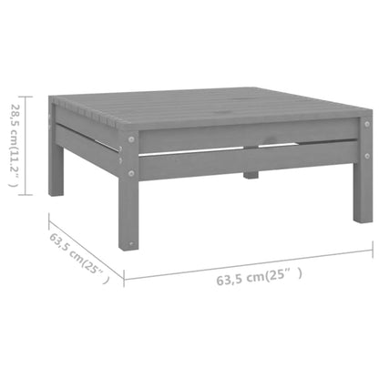 10 pcs conjunto lounge de jardim pinho maciço cinzento