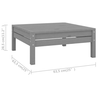 10 pcs conjunto lounge de jardim pinho maciço cinzento