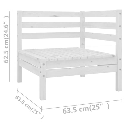 10 pcs conjunto lounge de jardim pinho maciço branco