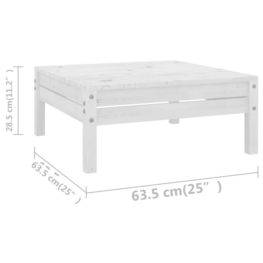 10 pcs conjunto lounge de jardim pinho maciço branco