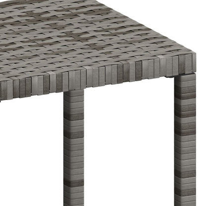 Sun loungers with table 2 pcs PE rattan grey