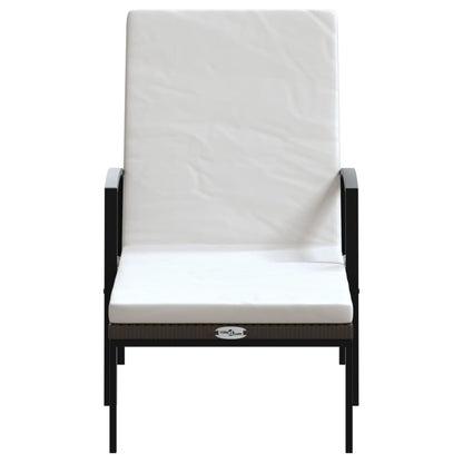Espreguiçadeiras com mesa 2 pcs vime PE castanho
