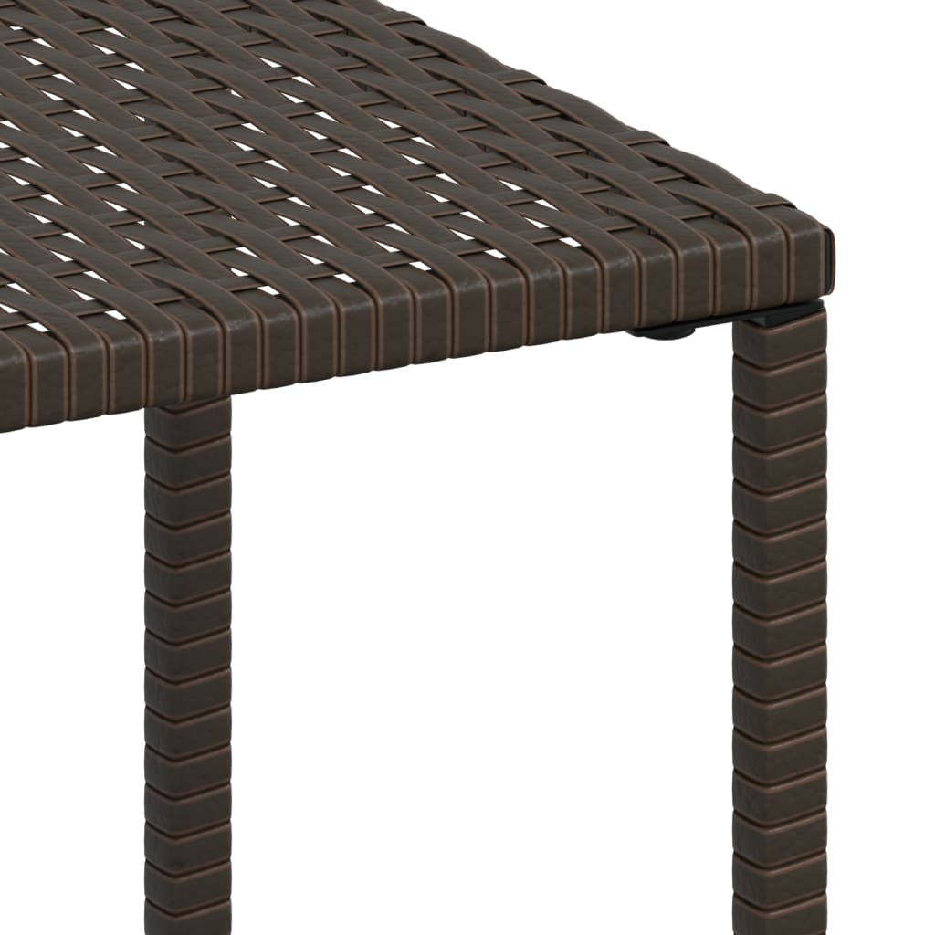 Espreguiçadeiras com mesa 2 pcs vime PE castanho