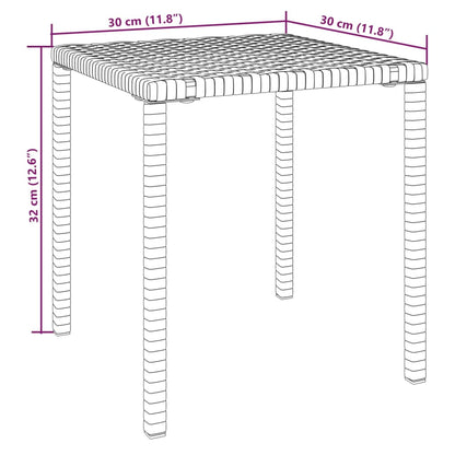 Espreguiçadeiras com mesa 2 pcs vime PE castanho
