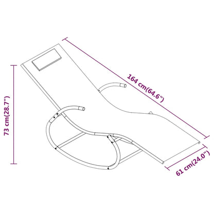 Steel and black textilene rocking lounger
