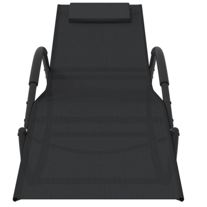 Steel and black textilene rocking lounger