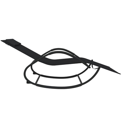 Steel and black textilene rocking lounger