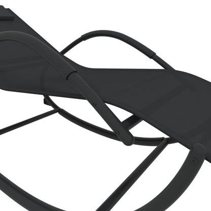 Steel and black textilene rocking lounger
