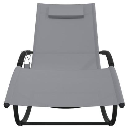 Steel and grey textilene rocking lounger