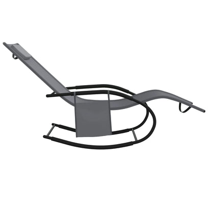Steel and grey textilene rocking lounger