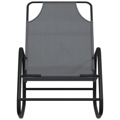 Steel and grey textilene rocking lounger