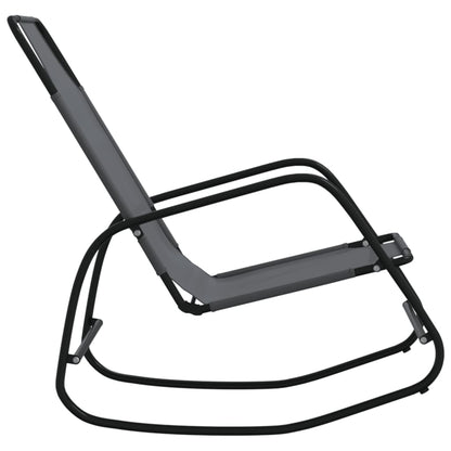 Steel and grey textilene rocking lounger