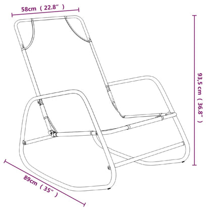 Steel and grey textilene rocking lounger