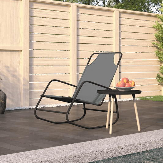 Steel and grey textilene rocking lounger