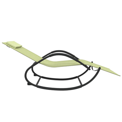 2 pcs steel and textilene swing lounger cream color