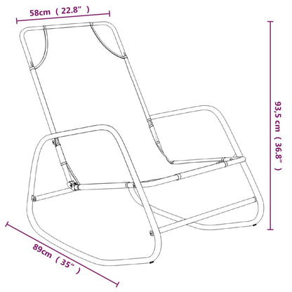 Rocking sun loungers 2 pcs steel and black textilene