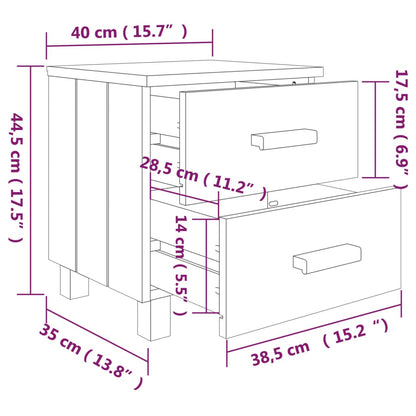 Mesa de cabeceira HAMAR 40x35x44,5 cm pinho maciço cinza-escuro
