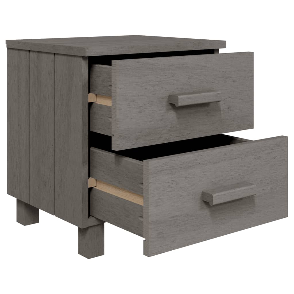 HAMAR bedside table 40x35x44.5 cm solid pine light grey
