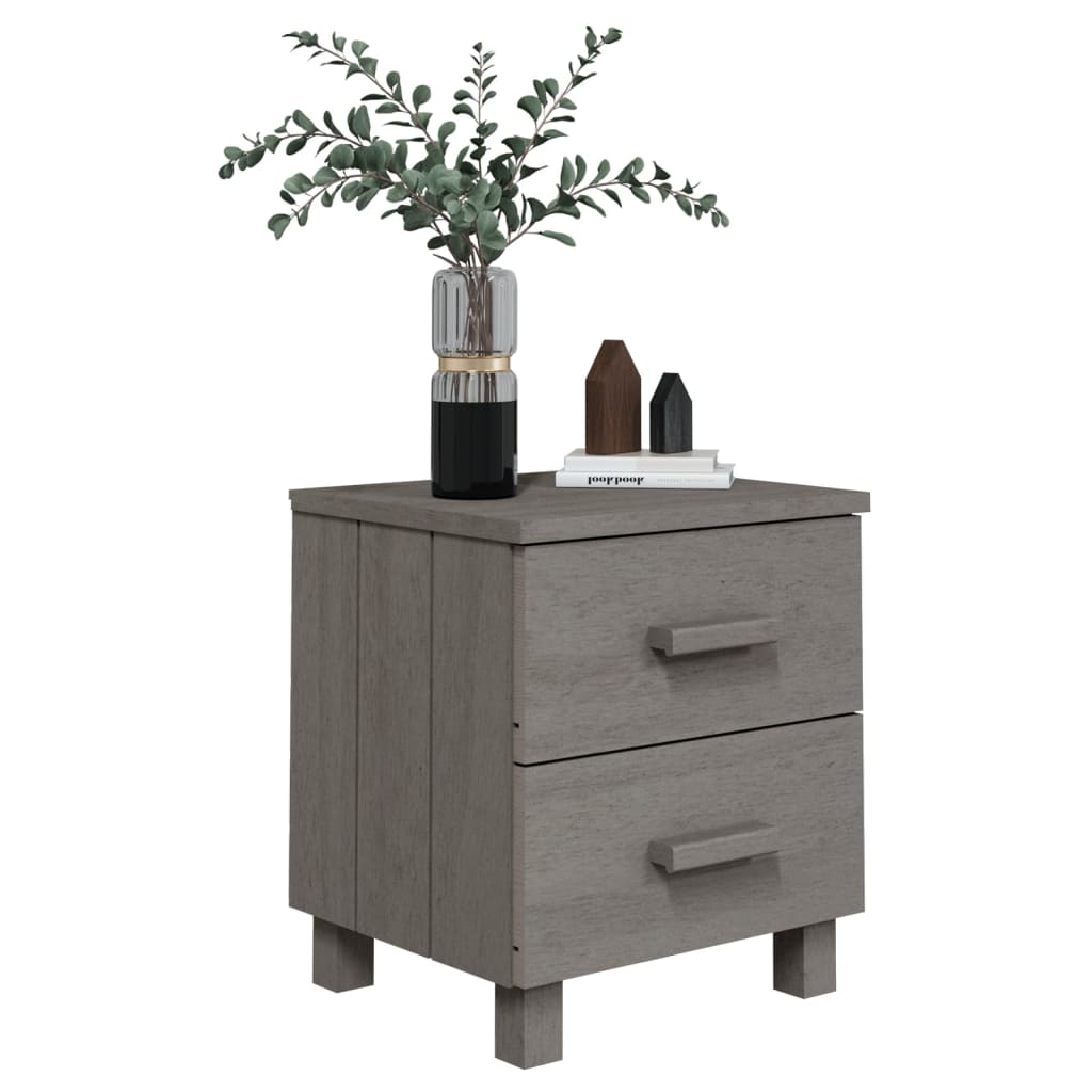 HAMAR bedside table 40x35x44.5 cm solid pine light grey