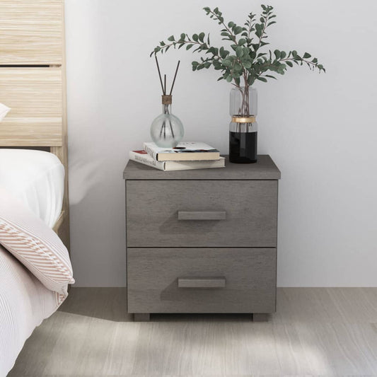 HAMAR bedside table 40x35x44.5 cm solid pine light grey