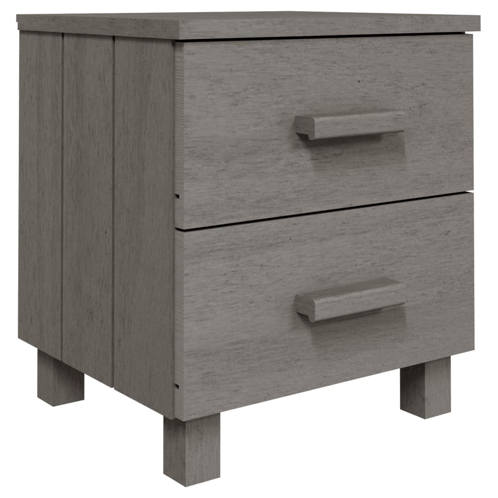 HAMAR bedside tables 2 pcs 40x35x44.5 solid pine light grey