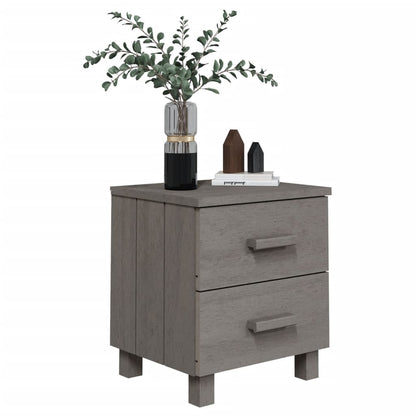 HAMAR bedside tables 2 pcs 40x35x44.5 solid pine light grey