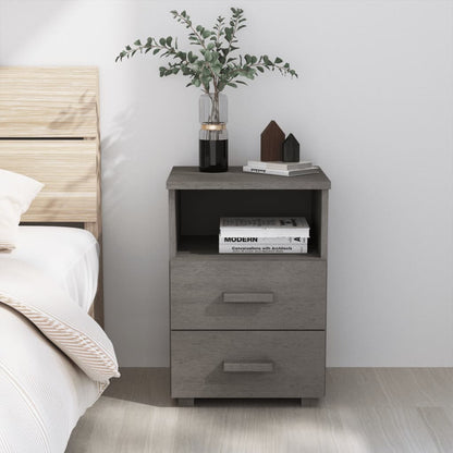 HAMAR bedside table 40x35x62 cm solid pine light grey
