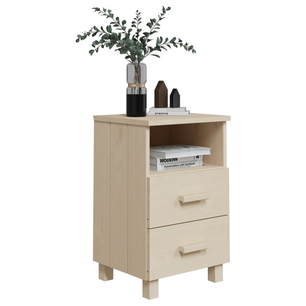 HAMAR bedside tables 2pcs 40x35x62cm solid pine honey brown