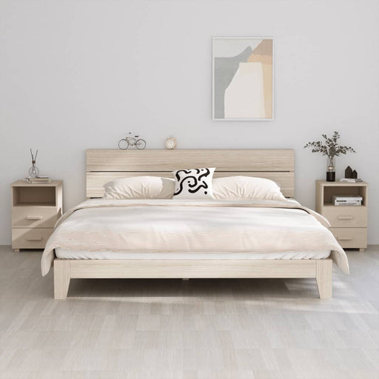 HAMAR bedside tables 2pcs 40x35x62cm solid pine honey brown
