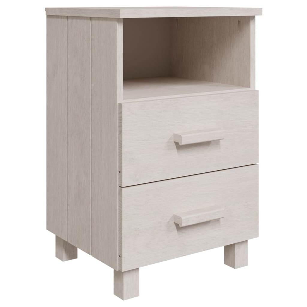 HAMAR bedside tables 2pcs 40x35x62 cm solid pine white