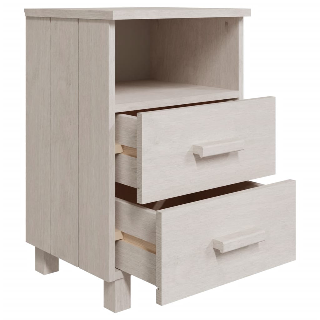 HAMAR bedside tables 2pcs 40x35x62 cm solid pine white