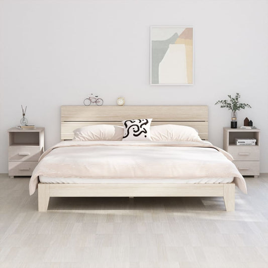 HAMAR bedside tables 2pcs 40x35x62 cm solid pine white