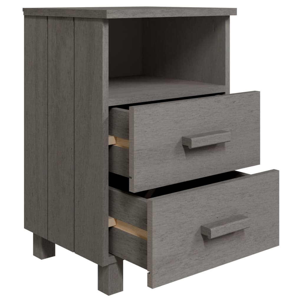 HAMAR bedside tables 2 pcs 40x35x62cm solid pine light grey