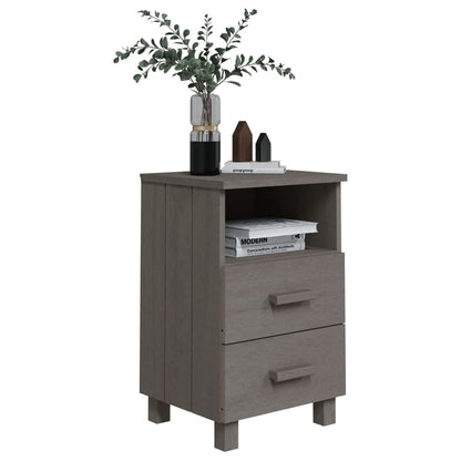 HAMAR bedside tables 2 pcs 40x35x62cm solid pine light grey